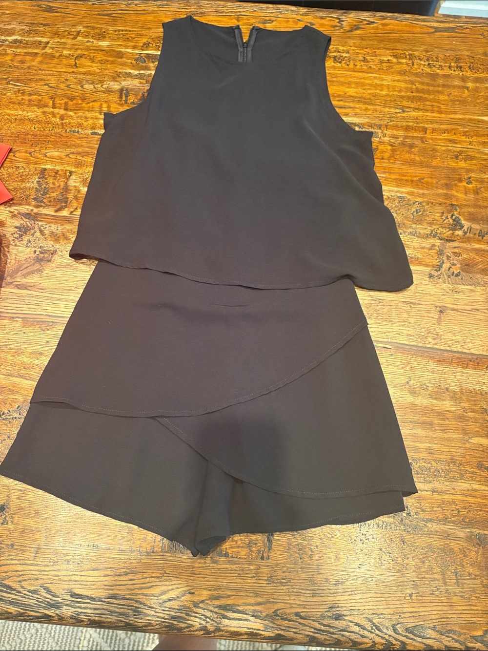 Black Sleeveless Layered Romper